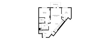 A black and white image of a house floor plan.