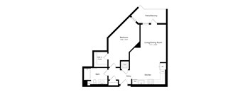 A black and white image of a house floor plan.
