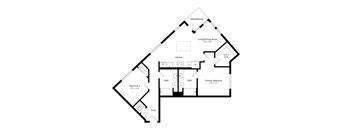 A black and white image of a house floor plan.