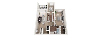a 3d rendering of a floor plan of a house