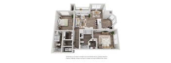 bedroom floor plan an open concept with a lot of natural light at The Madison at Adams Farm, Greensboro, 27407