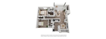 bedroom floor plan an opens up concept in this design at The Madison at Adams Farm, Greensboro North Carolina