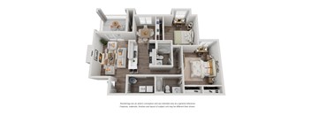 bedroom floor plan anjou 1600 a, opens a dialog at The Madison at Adams Farm, Greensboro, NC 27407