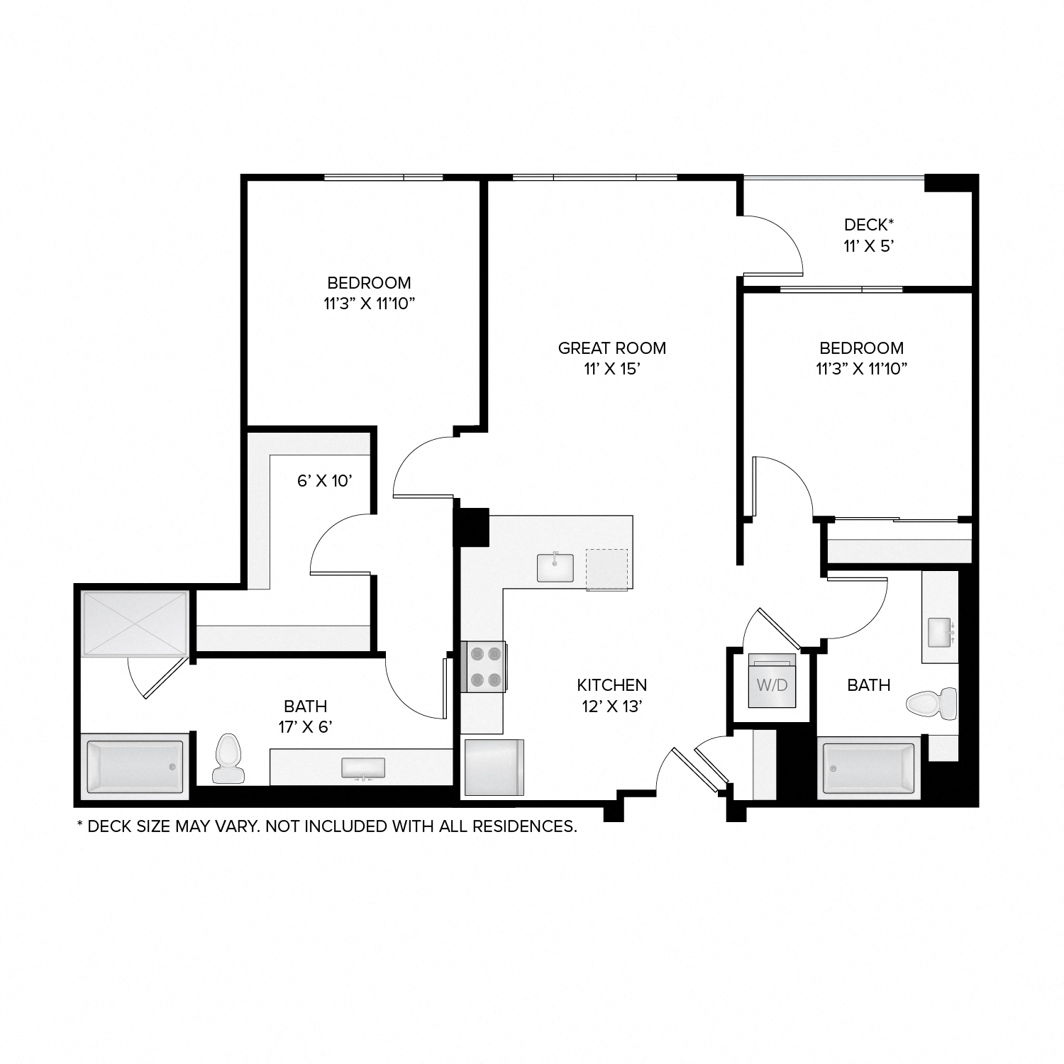 The Madison Deluxe Master 2 Bed/2 Bath