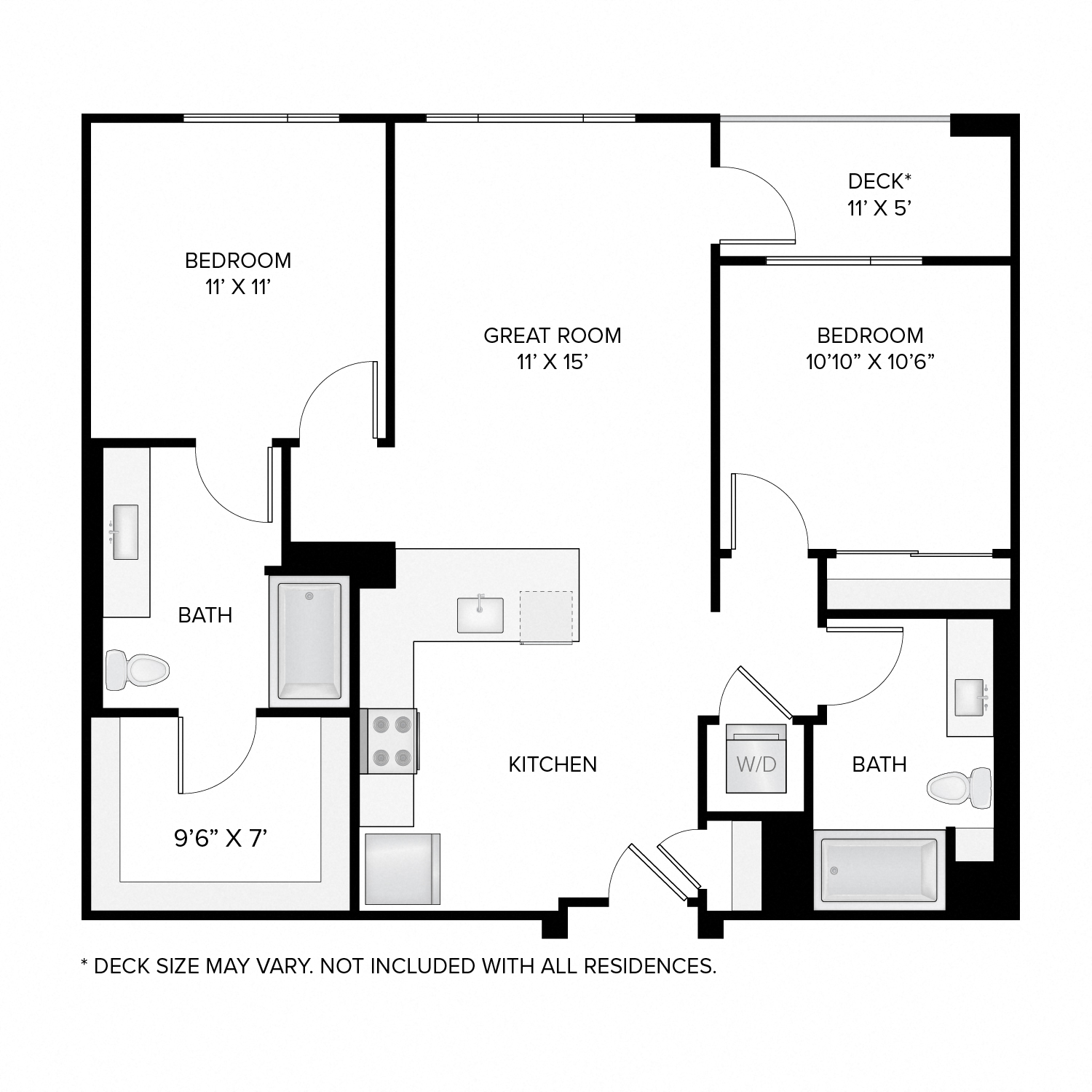 The Madison Deluxe 2 Bed/2 Bath