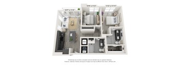 a 1 bedroom floorplan with a bathroom and a living room