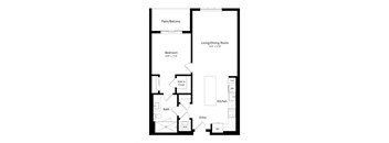 a floor plan of a unit with an open floor plan