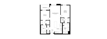a floor plan of a residence with an open floor plan
