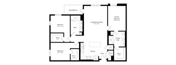 a floor plan of a house with an open floor plan and a staircase