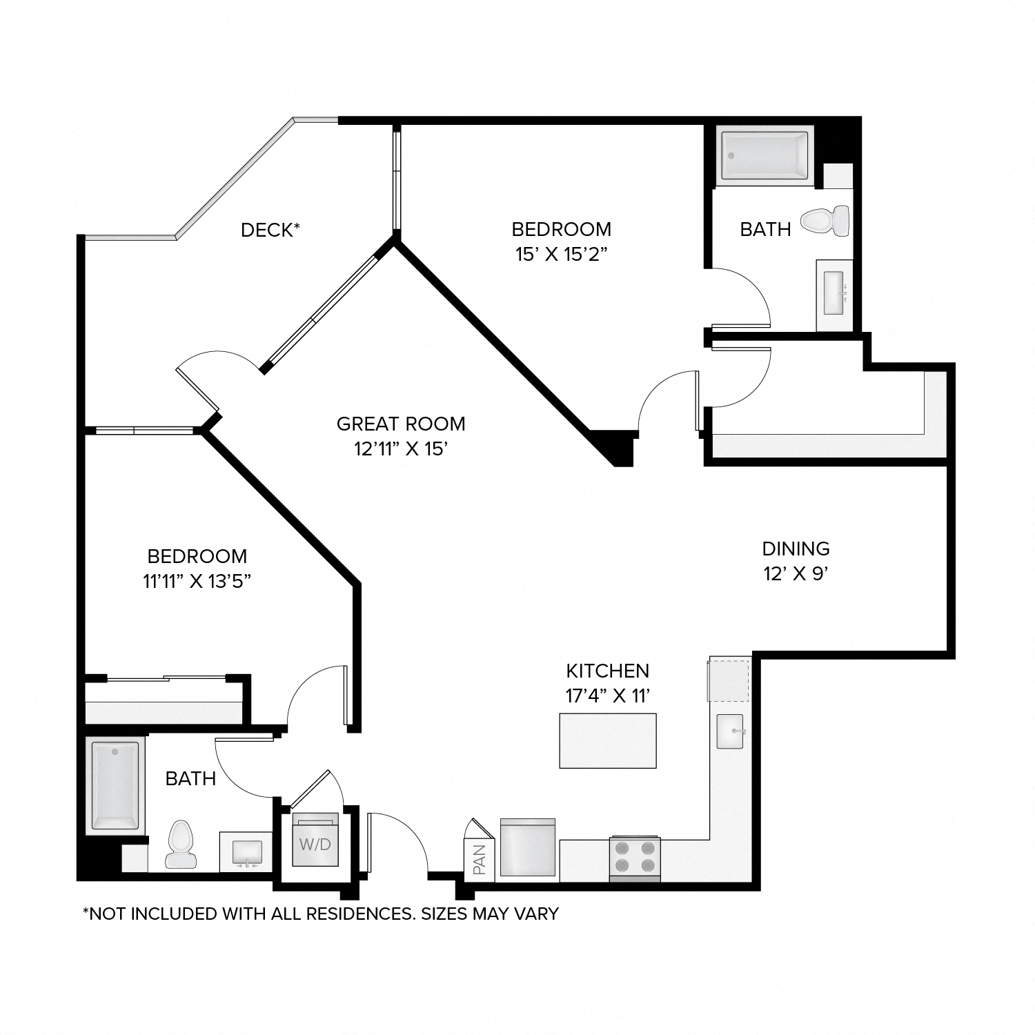 The Oak 2 Bed/2 Bath