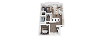 2 Bedroom Floor Plan at The Pointe at Northridge, Salt Lake City