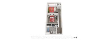 a floor plan of a 1 bedroom apartment