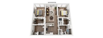 a 3 bedroom apartment with wood flooring