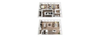 a stylized floor plan of a 2103 sq ft house