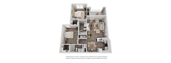 bedroom floor plan | the edge at 450 at The Madison at Adams Farm, Greensboro, NC