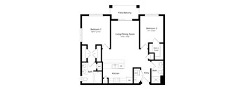 A black and white image of a house floor plan.
