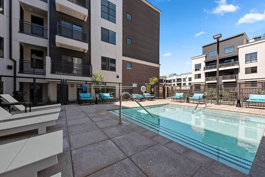 our apartments have a large pool in front of our buildings