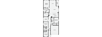 A black and white floor plan of a house with labeled rooms.