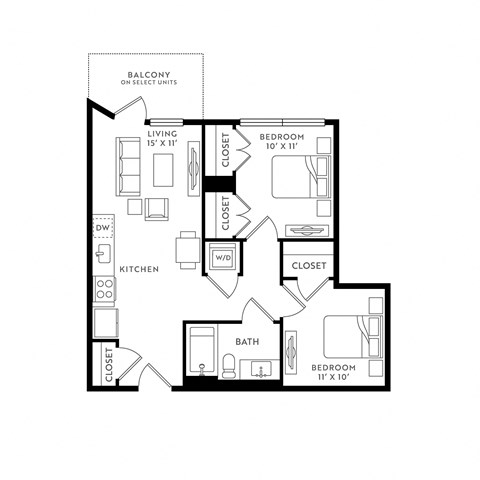 a floor plan of a residence with bedrooms and baths