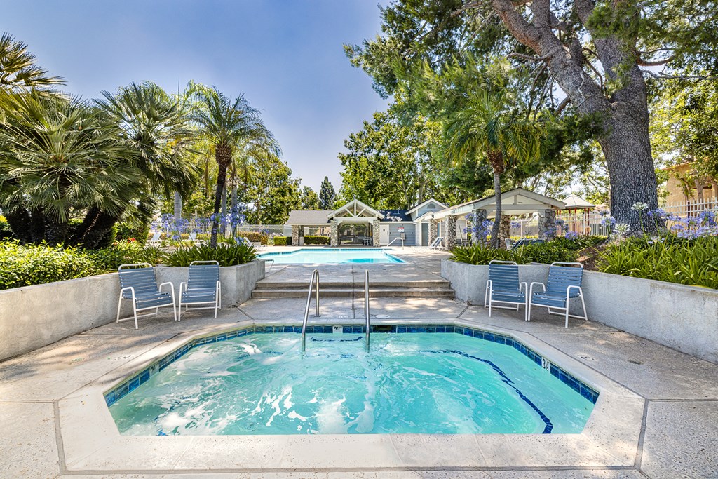 take a dip in the resort style pool