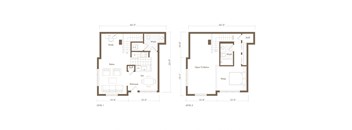 A floor plan of a two-level home with labeled rooms such as study, sleep, and eat.