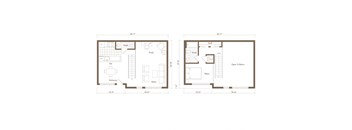 A floor plan of a two bedroom apartment.