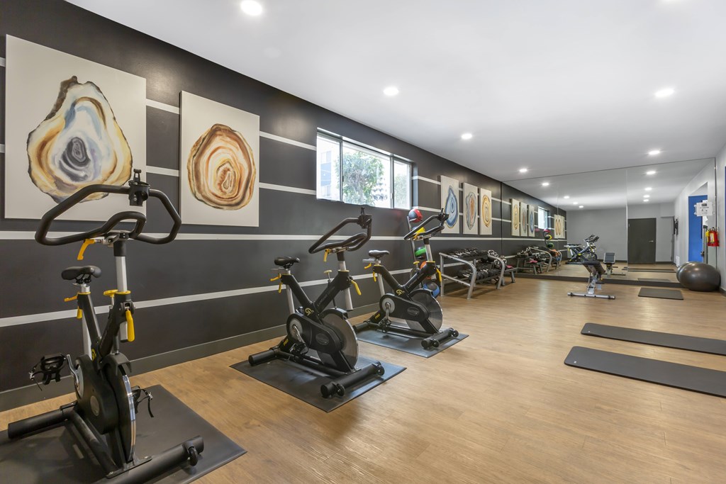 Fitness center cycling machines at The Halifax apartments in Phoenix, AZ.