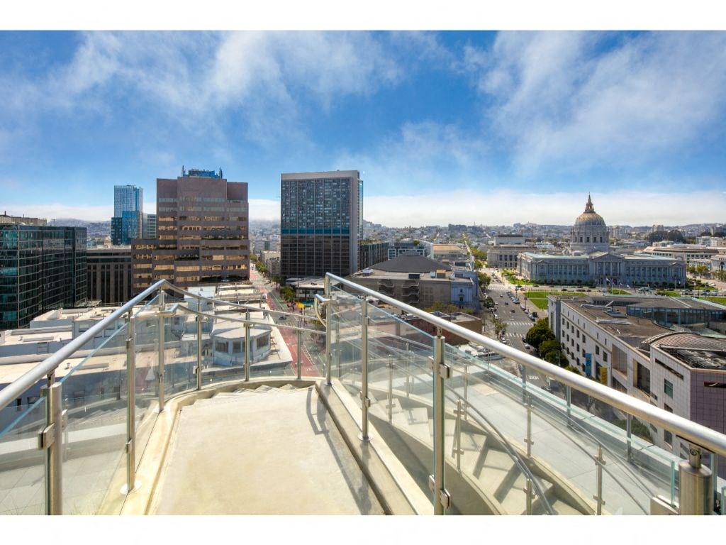 a view of the city of san francisco from the top of a building