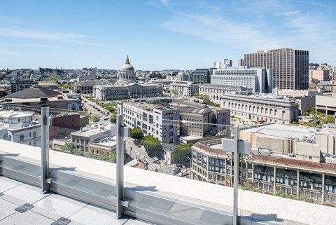 a view of the city of san francisco from the top of a building