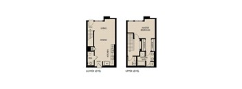A floor plan shows a living area, a dining area, a kitchen, a master bedroom, and a master bath on the upper level, and a pantry, entry, and laundry room on the lower level.