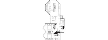 A black and white image of a floor plan for a house.