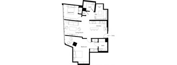 a floor plan of a house with bedrooms and a living room