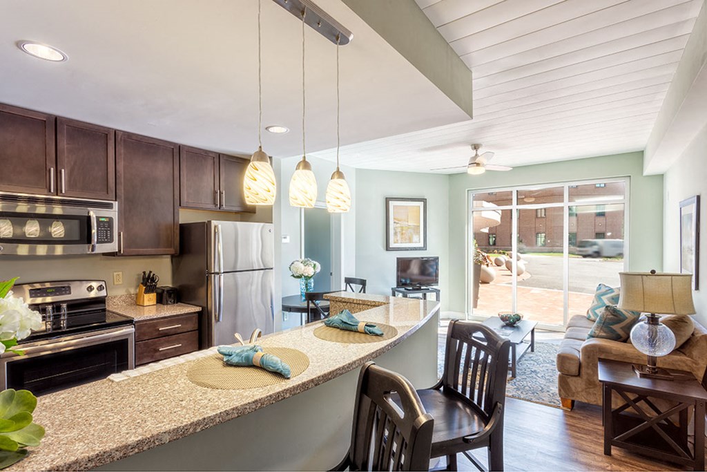 kitchen and dining area