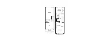 A black and white diagram of a two-story house with labeled rooms.