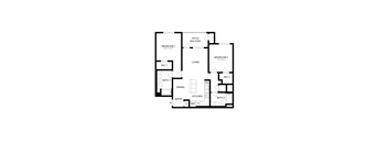 A black and white image of a house floor plan.