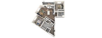 Premier Two Bedroom, Two Bathroom Corner Unit