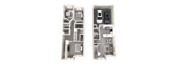 Unit B Floor Plan at Townes at Peace Way, Las Vegas, Nevada