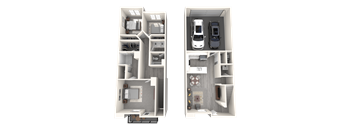 Unit C Floor Plan at Townes at Peace Way, Las Vegas, 89147