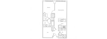 a floor plan of a bedroom apartment