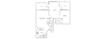 a floor plan of a bedroom apartment
