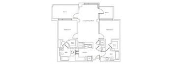 a floor plan of a bedroom apartment
