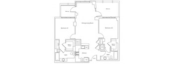 a floor plan of a bedroom apartment