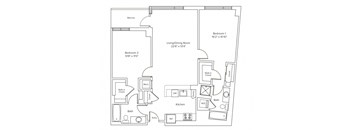 a floor plan of a bedroom apartment