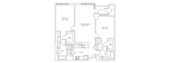a floor plan of a bedroom apartment
