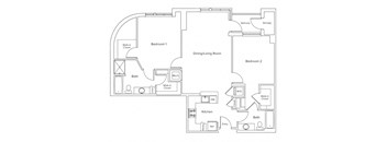 a floor plan of the apartment