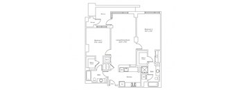 a floor plan of a bedroom apartment