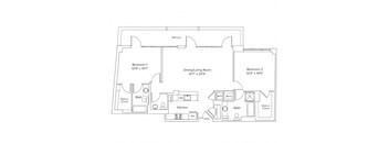a floor plan of a bedroom apartment