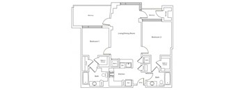 a floor plan of a bedroom apartment