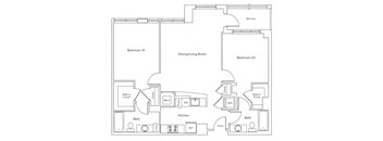 a floor plan of a bedroom apartment