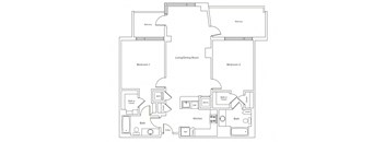 a floor plan of a bedroom apartment
